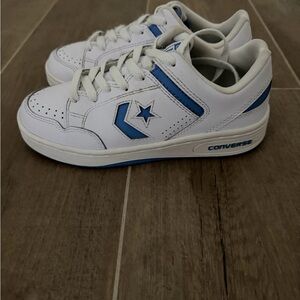 Converse All Star Kids White and Blue Low-Top Sneakers